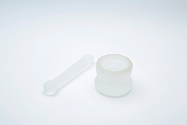 コーク型乳鉢と乳棒(デッドストック)|すりガラスの実験器具セット - 画像 (3)