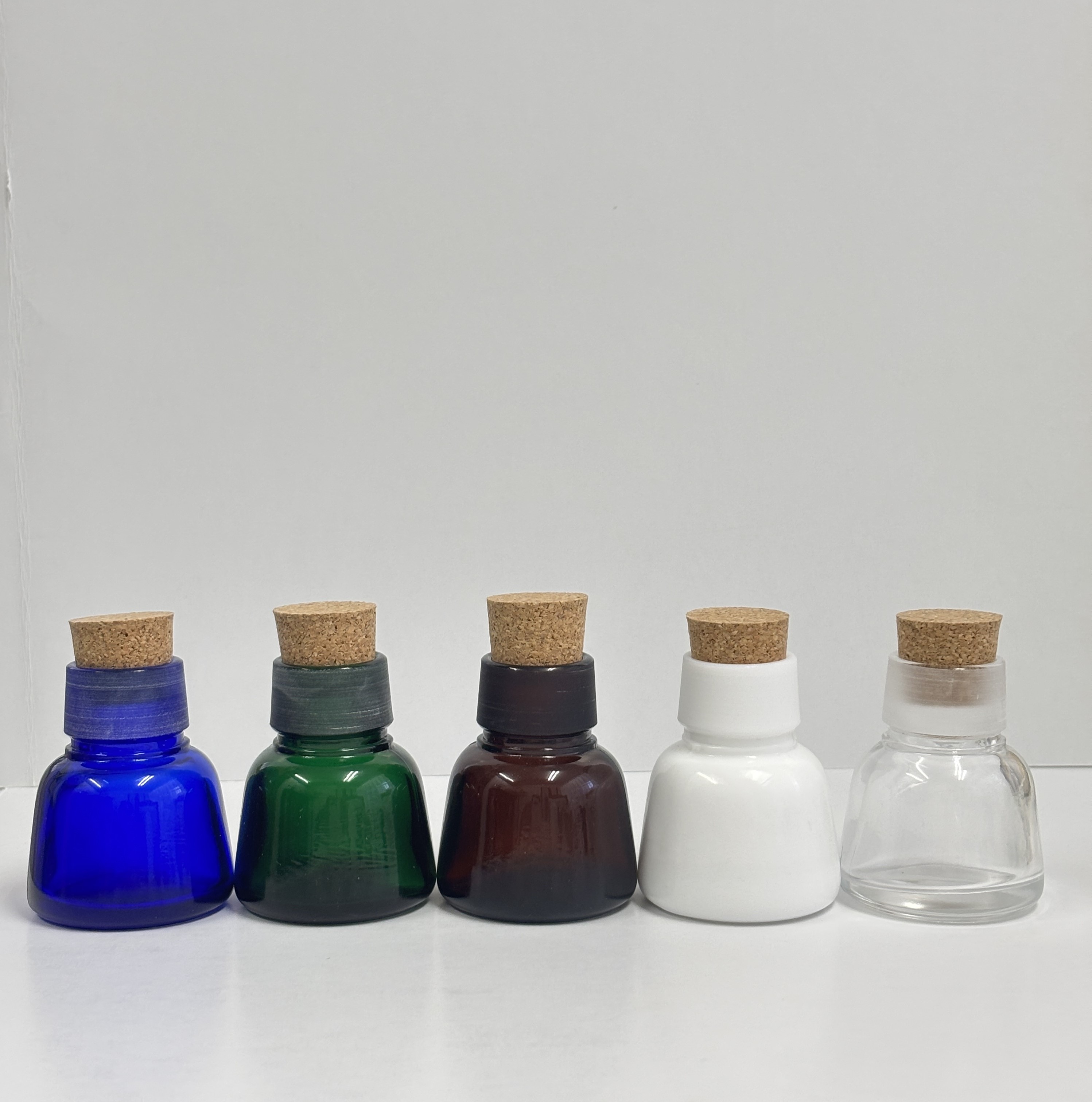 コルク栓有帽瓶 大/小(全5色)