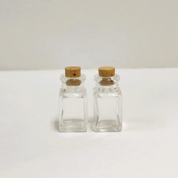 豆びん（本体＋コルク栓／2個セット）｜手のひらサイズのガラス小瓶